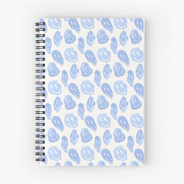 Aperçu de l'œuvre Visages souriants funky aquarelle bleue créée et vendue par katemdesign.