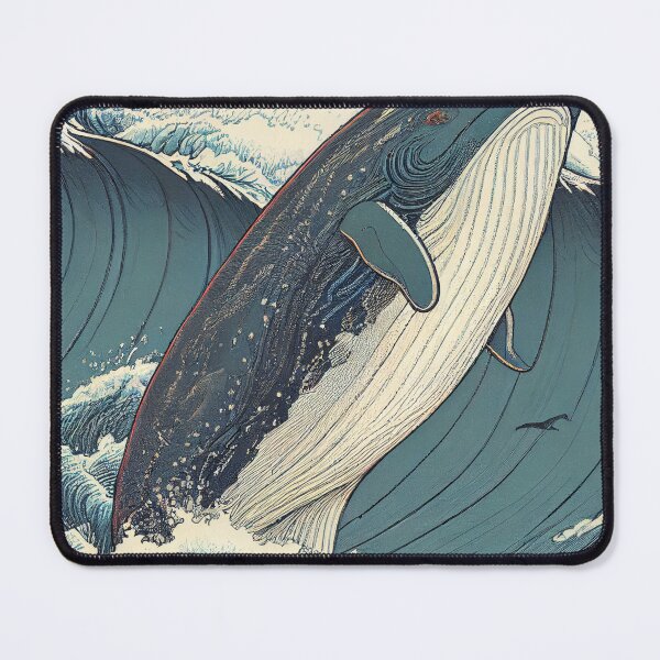 Item preview, Oceanic Odyssey - A Whale in the Sea Ukiyo-e designed and sold by mcmtdesigns.