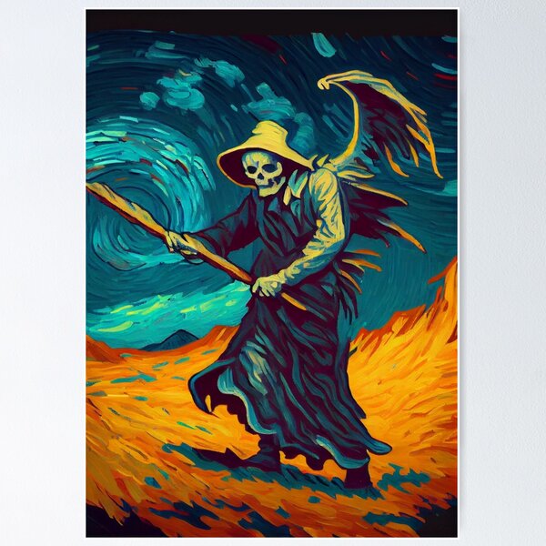 Art Print, Life and Death Grim Reaper Morbid Art Print, Dark Scary Crepy  Artwork 
