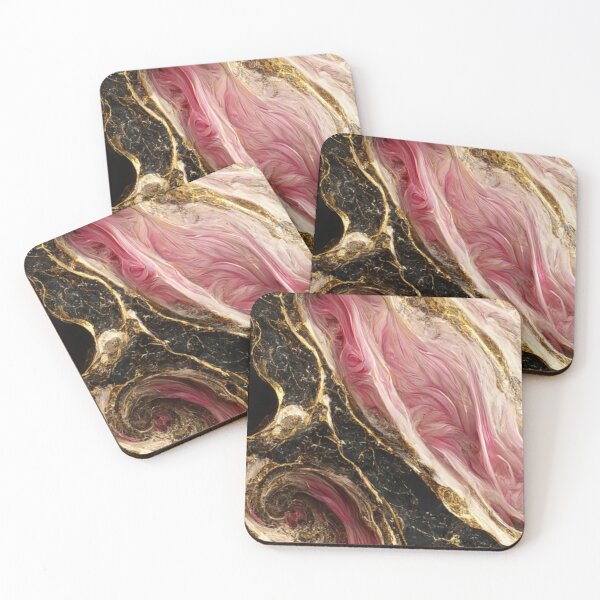 Item preview, Pink, gold and black modern marble print designed and sold by HadeeeeL.