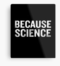Because Science Funny Sarcastic Quote Nerd Gifts Metal Print