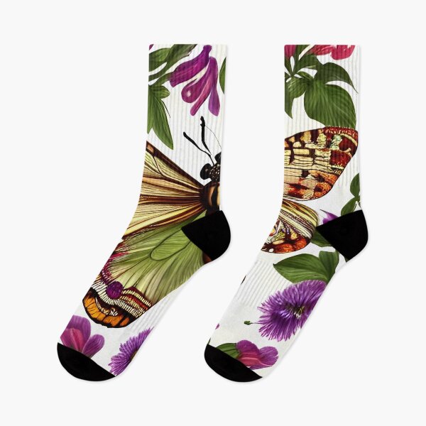Item preview, Vintage floral butterfly design with full wing and flower boarder designed and sold by scottanderson2.