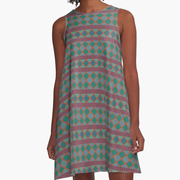 Patchwork Diamonds in Global Colors A-Line Dress