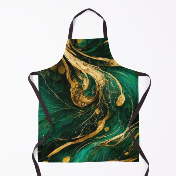 Item preview, Emerald green and gold flowy marble print designed and sold by HadeeeeL.