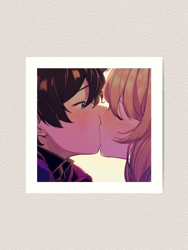 Kiss, manga, anime, cute couple, 14th February  Art Print for Sale by  Valentina Egina