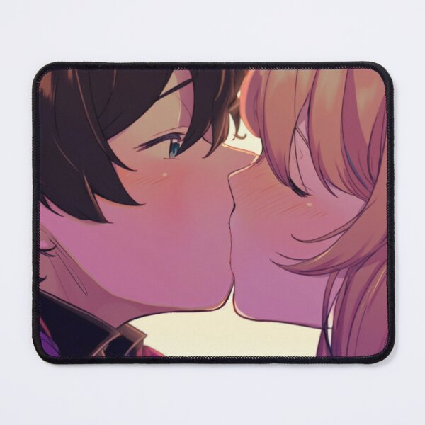 Love Each Other Anime Couple Kissing With The Sun Behind Them Backgrounds