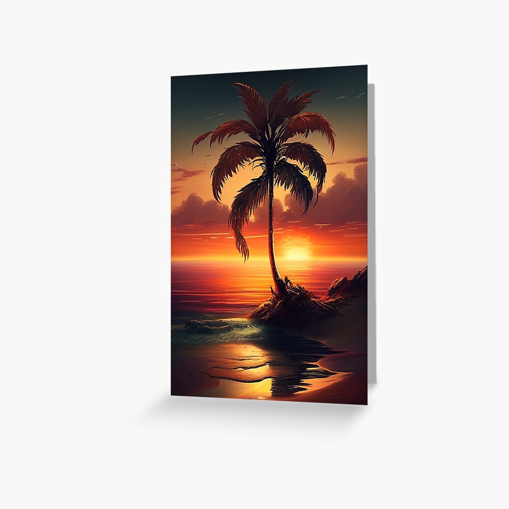 Sunset Palm Tree Trees Plants Nature Wall Art Stickers for Kids Home Room  Decals