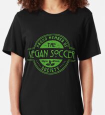 Vegan Soccer Athlete Society Club Member Gift Slim Fit T-Shirt
