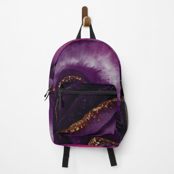 Item preview, Purple, fuchsia and gold streaks marble print designed and sold by HadeeeeL.
