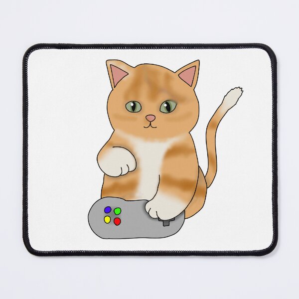 Item preview, Gamer kitty (fluffy orange cat) designed and sold by Becky-Marie.