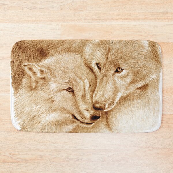 Item preview, Hug 2 wolves - brown colorized version designed and sold by SylvieG18.