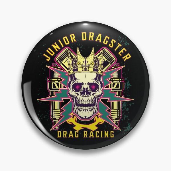 Item preview, Junior Dragster Drag Racing Skull Spark Plugs Piston Rods Jr Dragster Drag Racer Dragster Driver designed and sold by CarantinedChaos.