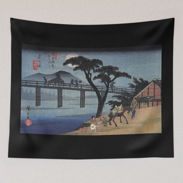 Item preview, Hiroshige Man on horseback crossing a bridge designed and sold by BestPaintings.
