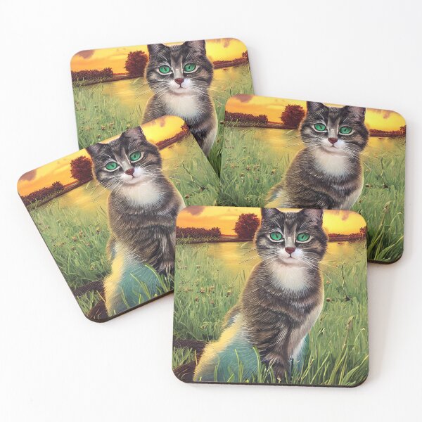 Item preview, Cat Watching Sunset Scene designed and sold by NicoDesignArt.