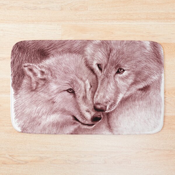 Item preview, Hug 2 wolves - colorized brown-red version designed and sold by SylvieG18.
