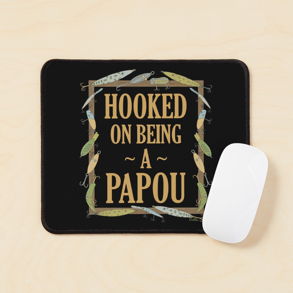 Hooked on being a Papou - Papou Fishing Lure Design - Fishing Lures Border  - Black Canvas Print for Sale by EcoElsa