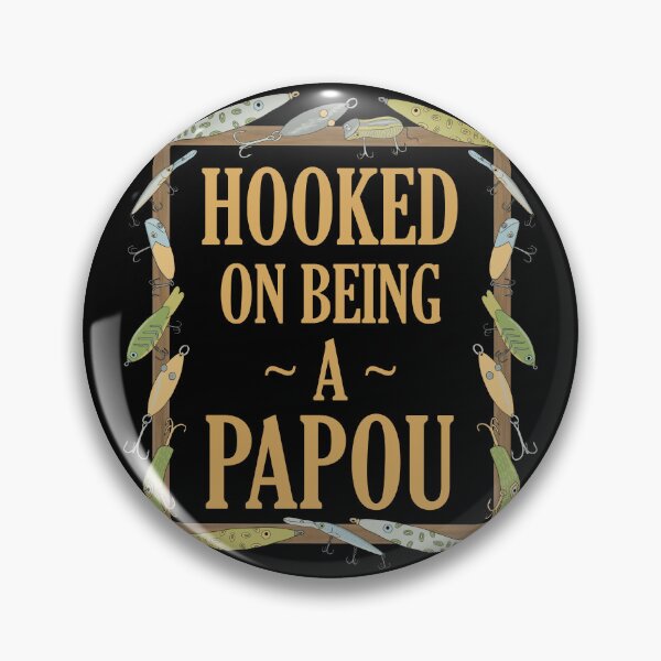 Item preview, Hooked on being a Papou - Papou Fishing Lure Design - Fishing Lures Border - Black designed and sold by EcoElsa.
