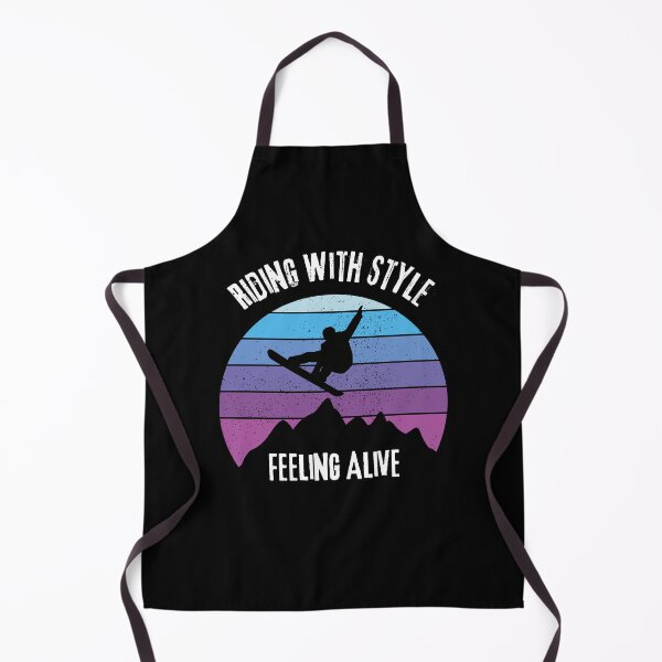 Item preview, Riding With Style Feeling Alive, Vintage Sunset Snowboarder Design designed and sold by RektRepublic.