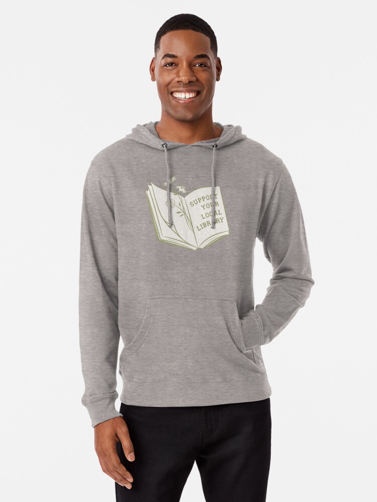 Thumbnail 1 von 5, Leichter Hoodie, Unterstützen Sie Ihre lokale Bibliothek designt und verkauft von indiebookster.