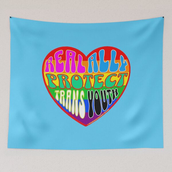 Item preview, PMD00326 Progressive Movement Designs Valentine heart v26 Valentines protect defend trans kids youth anti bullying for LGBTQ progressives or straight ally designed and sold by ProgressiveLeft.