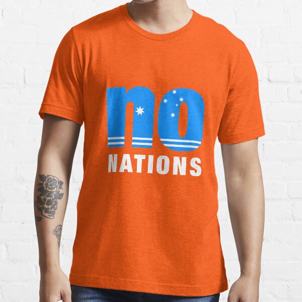 No Nations - White Text Essential T-Shirt