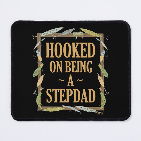 Item preview, Hooked on being a Stepdad - Stepdad Fishing Lure Design - Fishing Lures Border - Black designed and sold by EcoElsa.