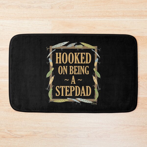 Item preview, Hooked on being a Stepdad - Stepdad Fishing Lure Design - Fishing Lures Border - Black designed and sold by EcoElsa.