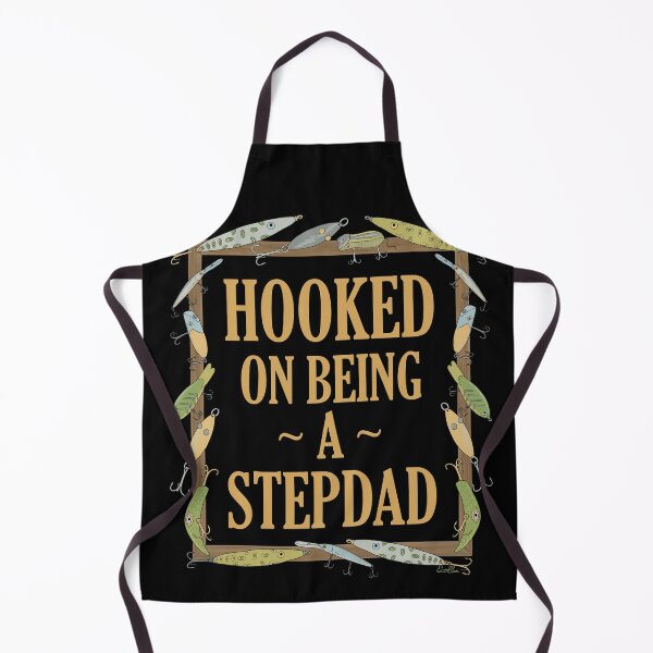 Item preview, Hooked on being a Stepdad - Stepdad Fishing Lure Design - Fishing Lures Border - Black designed and sold by EcoElsa.