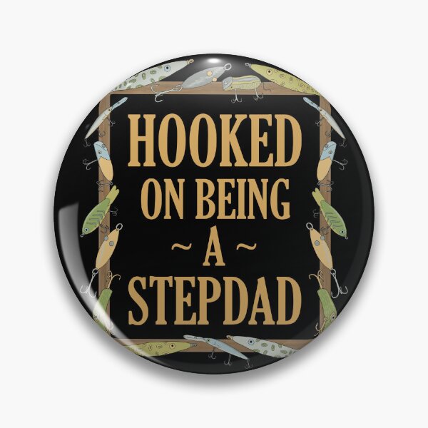 Item preview, Hooked on being a Stepdad - Stepdad Fishing Lure Design - Fishing Lures Border - Black designed and sold by EcoElsa.