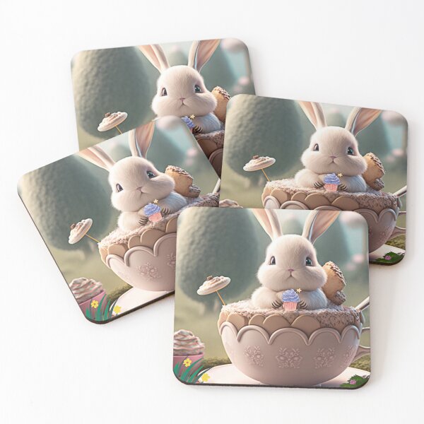 Item preview, Cute Little Rabbit in a mug sweet treats nursery art designed and sold by Winarrts.