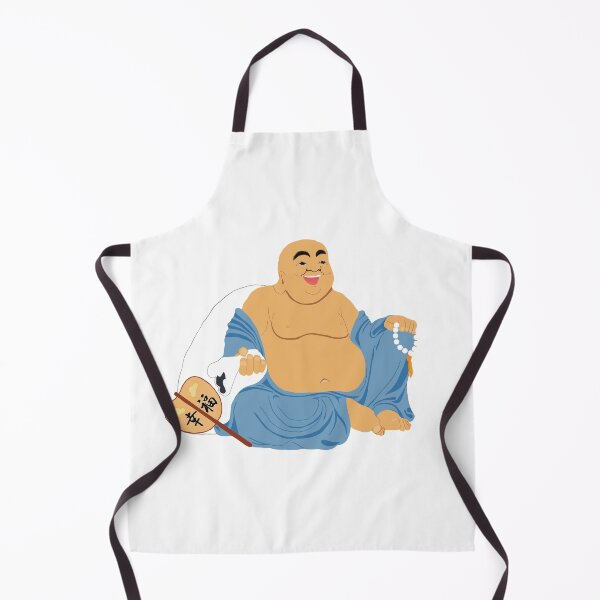 Item preview, Hotei Shichifukujin God of Happiness laughing Buddhist monk designed and sold by StudioTanoshiiNeko.