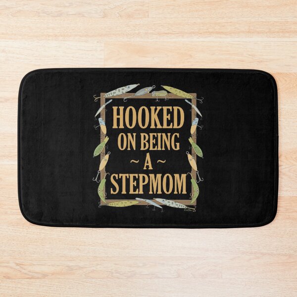 Item preview, Hooked on being a Stepmom - Stepmom Fishing Lure Design - Fishing Lures Border - Black designed and sold by EcoElsa.
