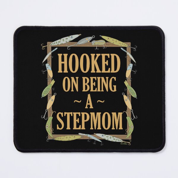 Item preview, Hooked on being a Stepmom - Stepmom Fishing Lure Design - Fishing Lures Border - Black designed and sold by EcoElsa.
