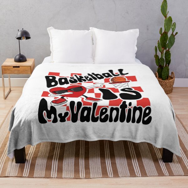 Item preview, Basketball Is My Valentine Heart Retro Dunking Basketball  designed and sold by NewAdventure.
