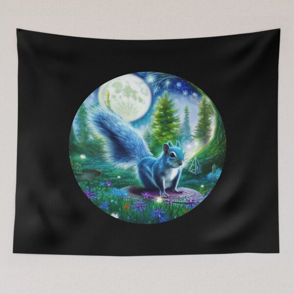 Item preview, The Mystical Blue Squirrel: A Round Journey into an Intricate Magical Forest designed and sold by Mechanical-Artt.