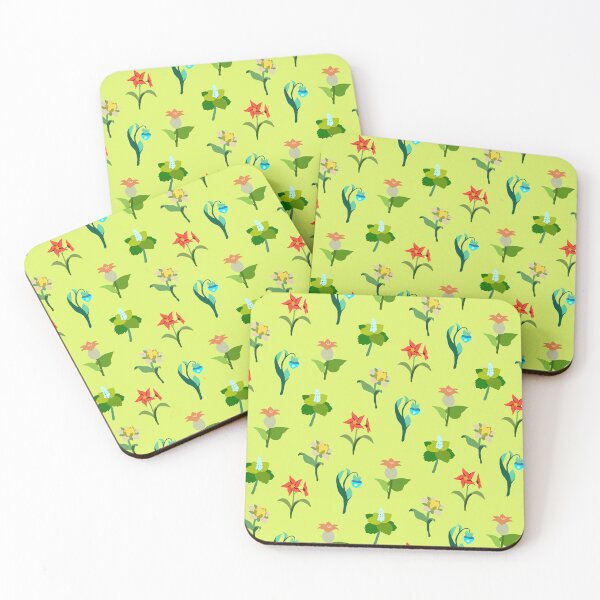 Item preview, Mondstadt Flowers Print (Lime Green) designed and sold by casserolestan.
