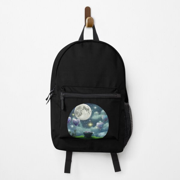Item preview, A Night Sky to Warm Your Heart: A Round Image Featuring a Full Moon, Starry sky, and Heart Balloons designed and sold by Mechanical-Artt.
