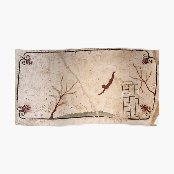 The Diver - Ancient Greek Wall Painting from Paestum, Italy Poster