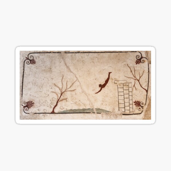 The Diver - Ancient Greek Wall Painting from Paestum, Italy Sticker