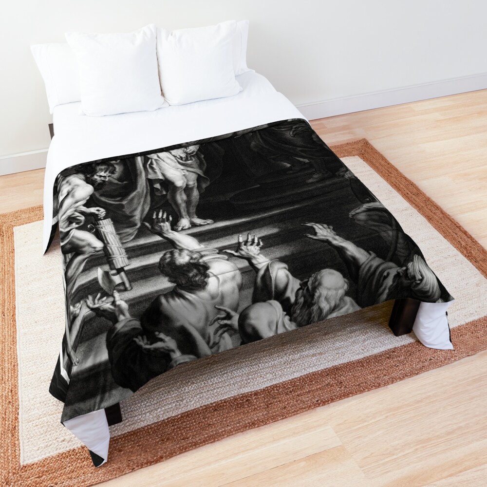 Pontius Pilatus Toont Christus Aan De Joden Voor Het Gerechtsgebouw - Life Ever After and Death 2 Pontius Pilatus Toont Christus Aan De Joden Voor Het Gerechtsgebouw Remastered Xzendor7 Classical Art Old Masters Reproductions Comforter