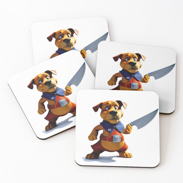 Item preview, Dog with knife designed and sold by Mebbotai.