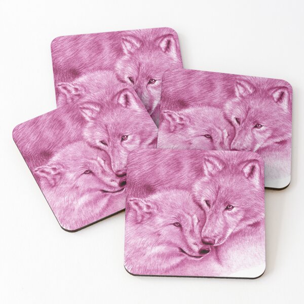 Item preview, Hug 2 wolves - pink colorized version designed and sold by SylvieG18.