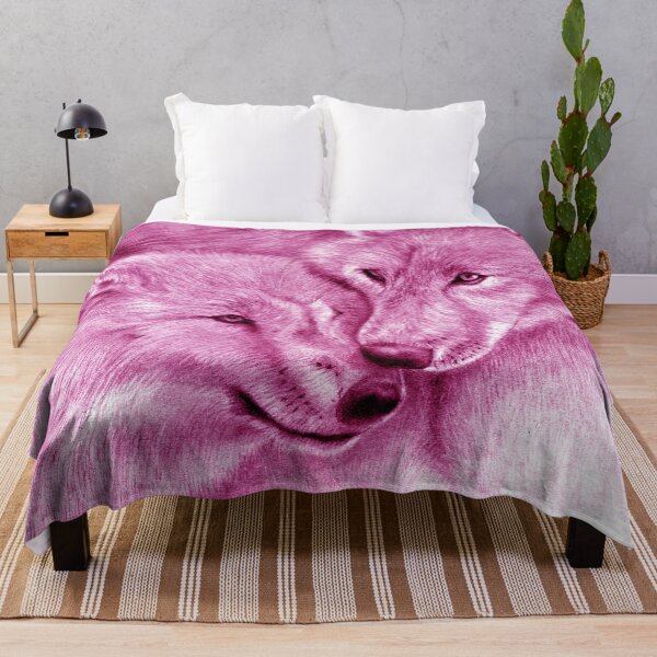 Item preview, Hug 2 wolves - pink colorized version designed and sold by SylvieG18.