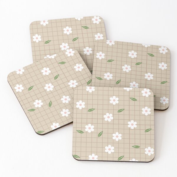 Item preview, Trendy Neutral Floral Pattern Cute Flowers Daisies Spring Flower Pattern Light Beige Tan Background designed and sold by TeesForNerds.