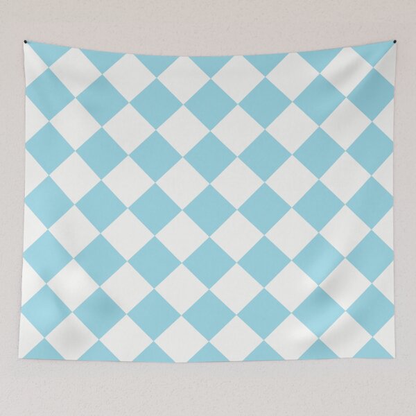 Item preview, sloping chessboard, pastel blue and white designed and sold by AK-minimalist.
