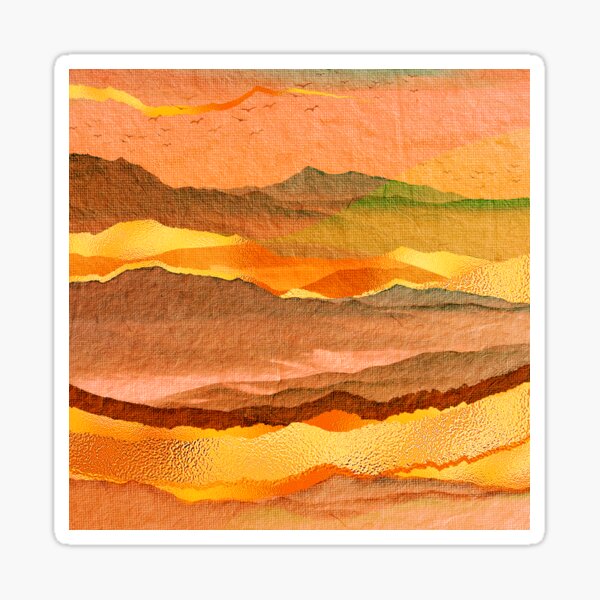 Item preview, Yellow Hues And Orange Colored Mountain Landscape Abstract designed and sold by DEC02.