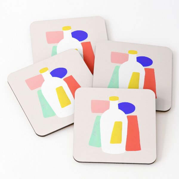 Item preview, Abstract Bauhaus Colors Bottle Retro designed and sold by PinkNomad.