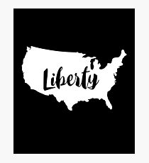 Liberty USA Map Continent Photographic Print