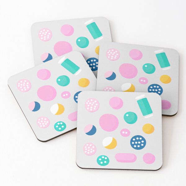 Item preview, Abstract Medical Pills Grey Pink Modern Art designed and sold by PinkNomad.