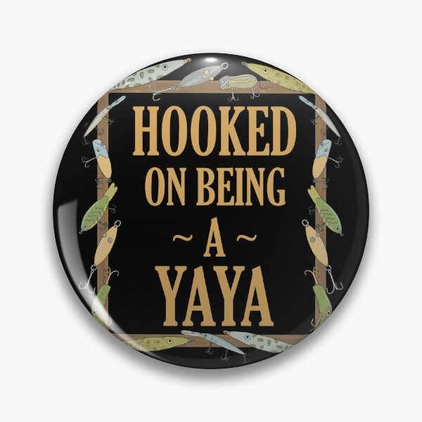 Item preview, Hooked on being a Yaya - Yaya Fishing Lure Design - Fishing Lures Border - Black designed and sold by EcoElsa.